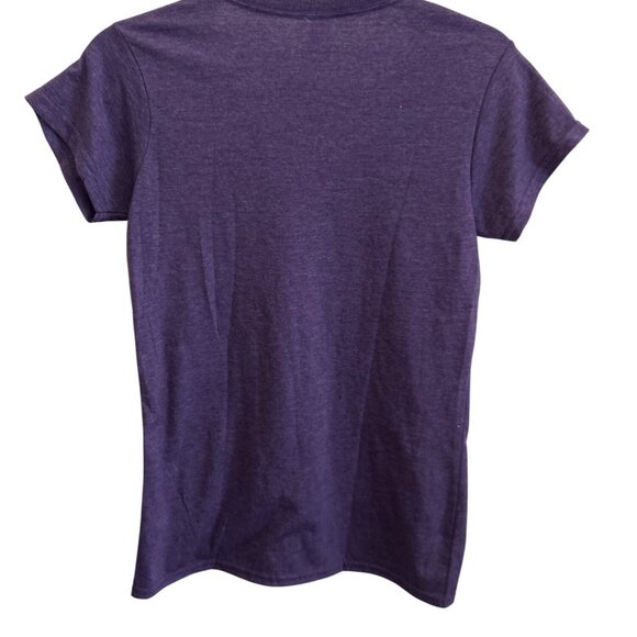 Gildan Softstyle Ring Spun Fort Gratiot Lighthouse Purple V-Neck Tee Ladies M - Picture 2 of 6